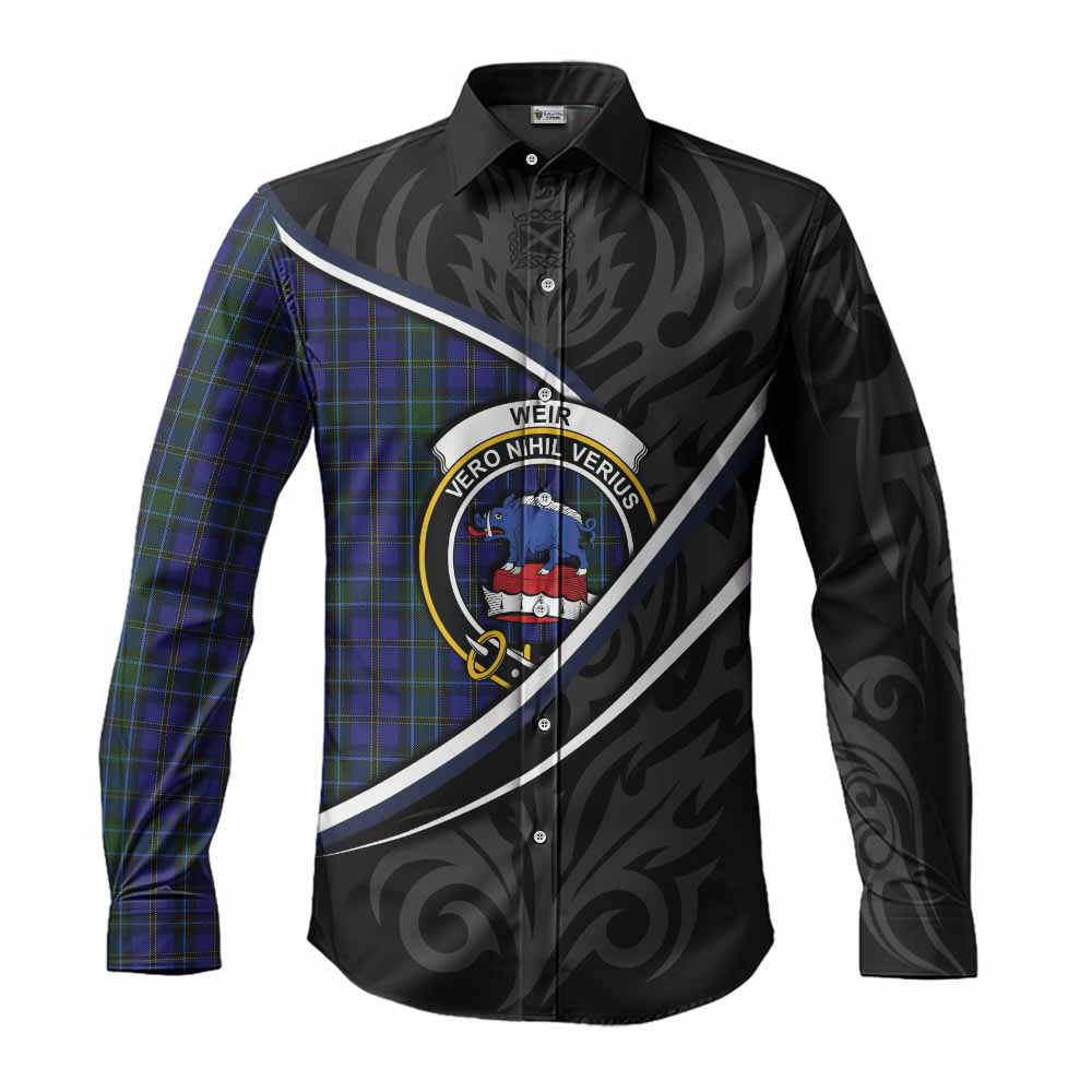 Weir Tartan Family Crest Long Sleeve Button Shirts Celtic Scottish Thistle Floral - Tartan Vibes Clothing