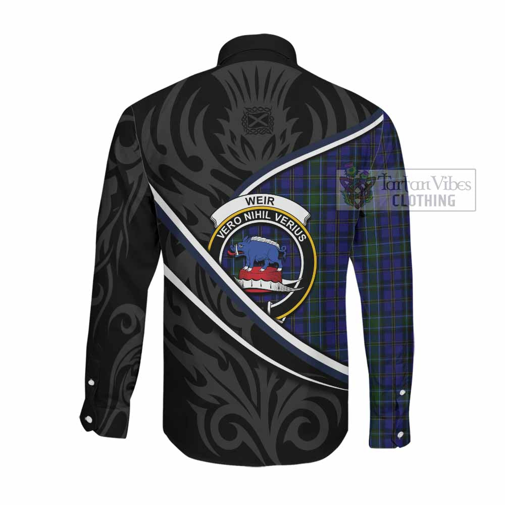 Weir Tartan Family Crest Long Sleeve Button Shirts Celtic Scottish Thistle Floral - Tartan Vibes Clothing