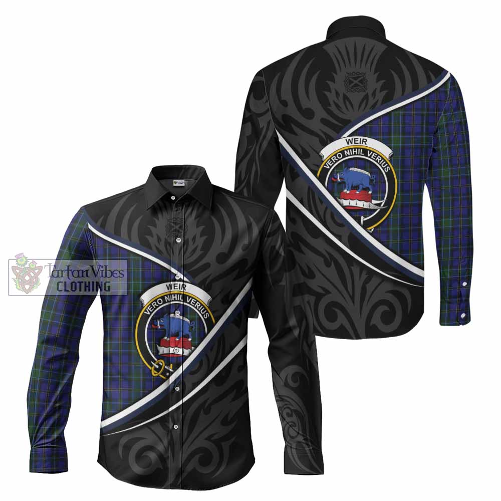 Weir Tartan Family Crest Long Sleeve Button Shirts Celtic Scottish Thistle Floral - Tartan Vibes Clothing