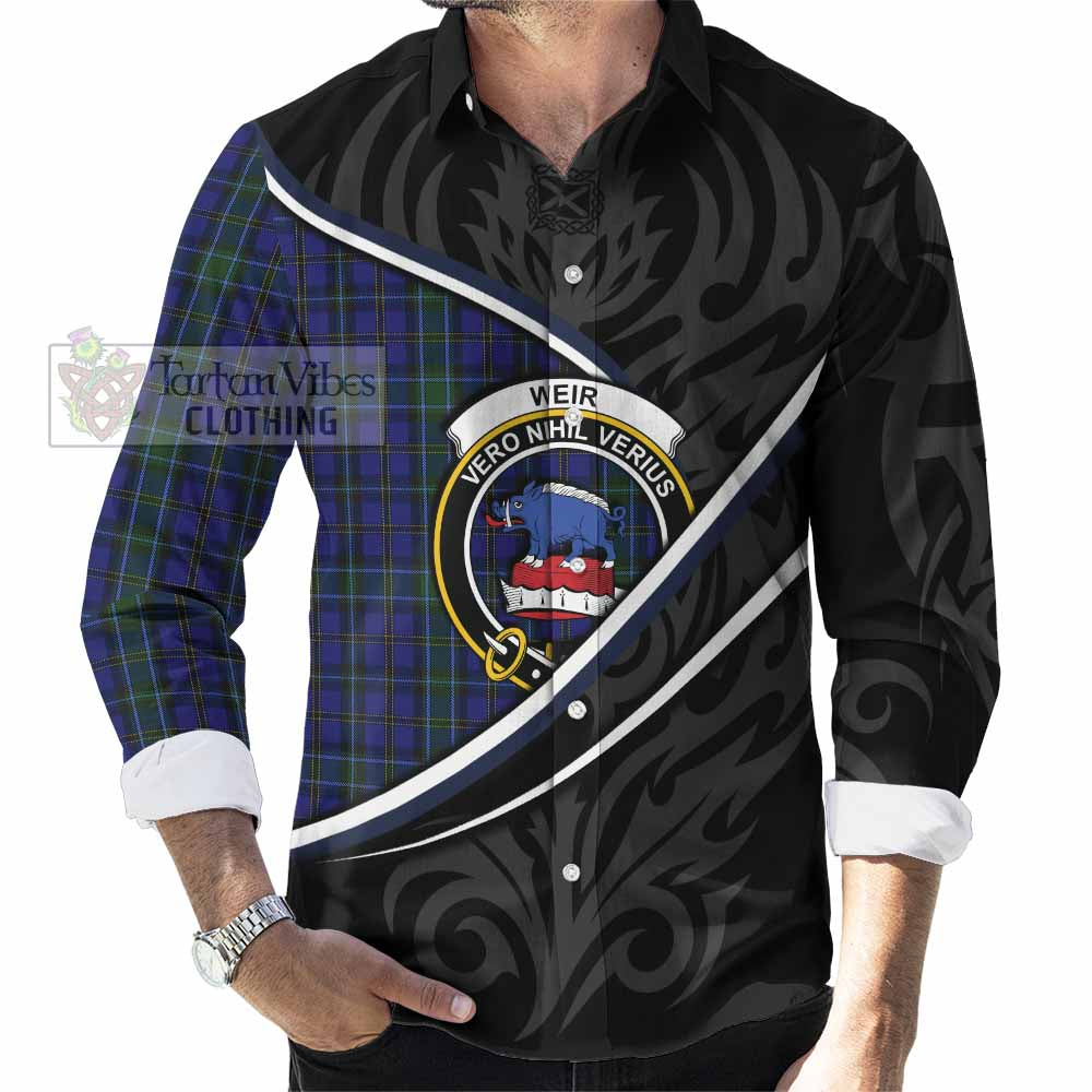 Weir Tartan Family Crest Long Sleeve Button Shirts Celtic Scottish Thistle Floral - Tartan Vibes Clothing