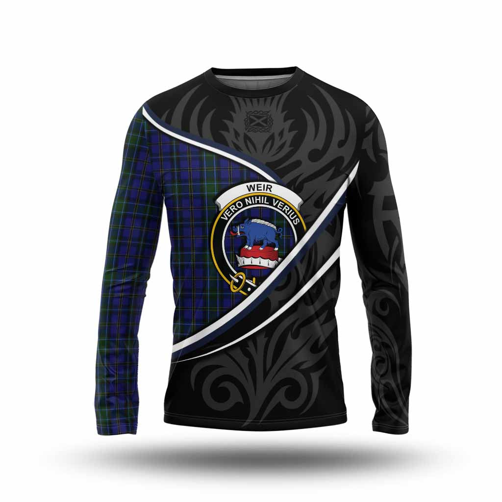 Weir Tartan Family Crest Long Sleeve T-Shirt Celtic Scottish Thistle Floral - Tartan Vibes Clothing