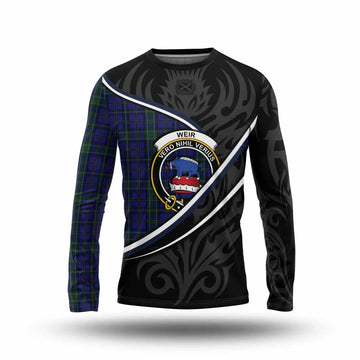 Weir Tartan Family Crest Long Sleeve T-Shirt Celtic Scottish Thistle Floral
