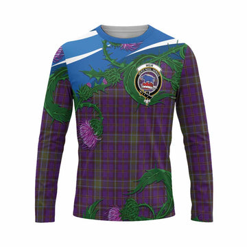 Weir Tartan Family Crest Long Sleeve T-Shirt Thistle in Minimalism