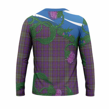 Weir Tartan Family Crest Long Sleeve T-Shirt Thistle in Minimalism