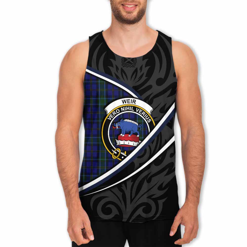 Weir Tartan Family Crest Men Tank Top Celtic Scottish Thistle Floral - Tartan Vibes Clothing