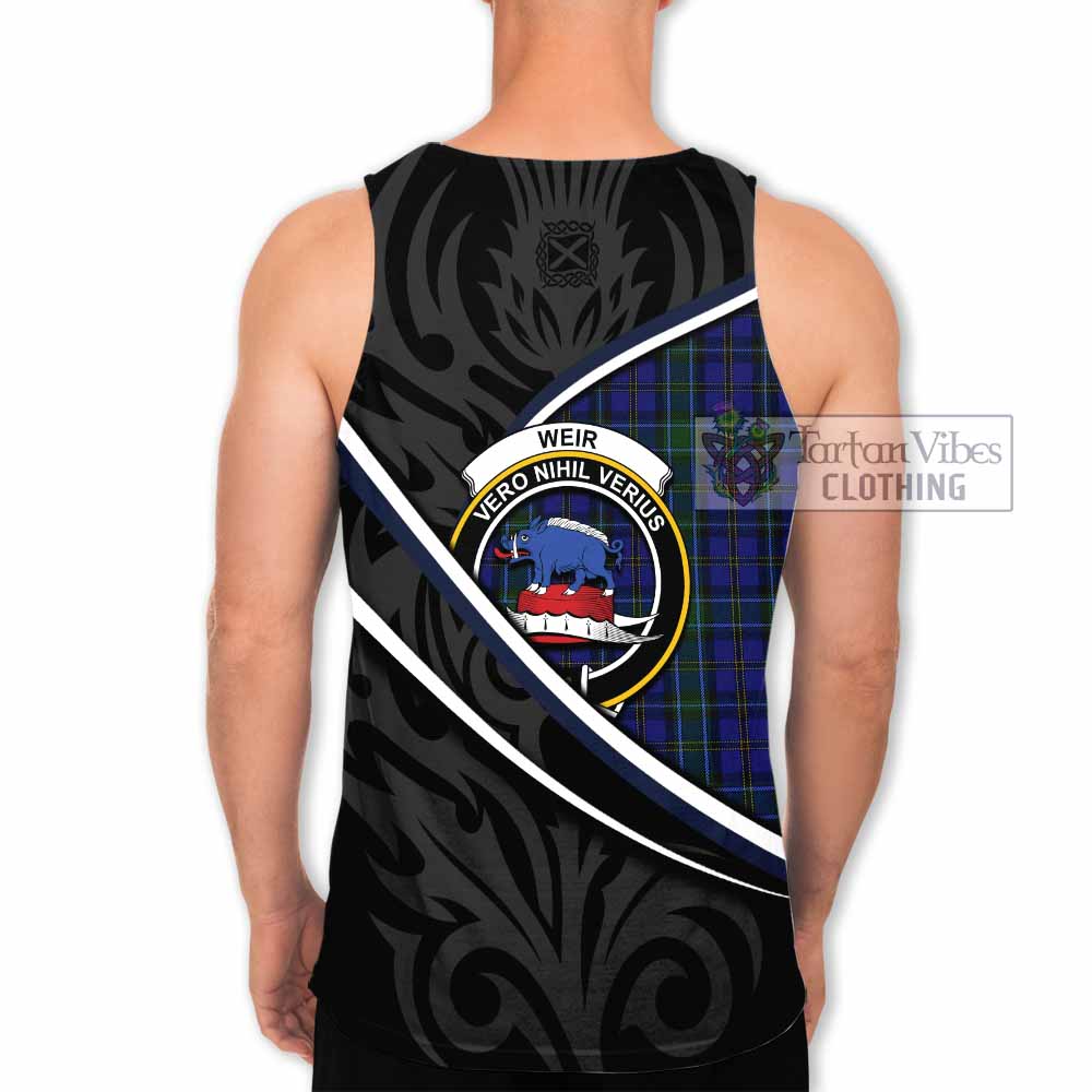 Weir Tartan Family Crest Men Tank Top Celtic Scottish Thistle Floral - Tartan Vibes Clothing