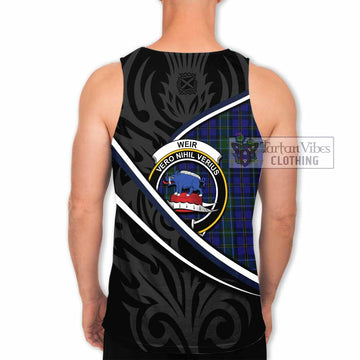 Weir Tartan Family Crest Men Tank Top Celtic Scottish Thistle Floral