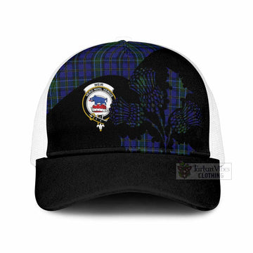 Weir Tartan Family Crest Mesh Trucker Cap Scotland Thistle Floral Flag Style