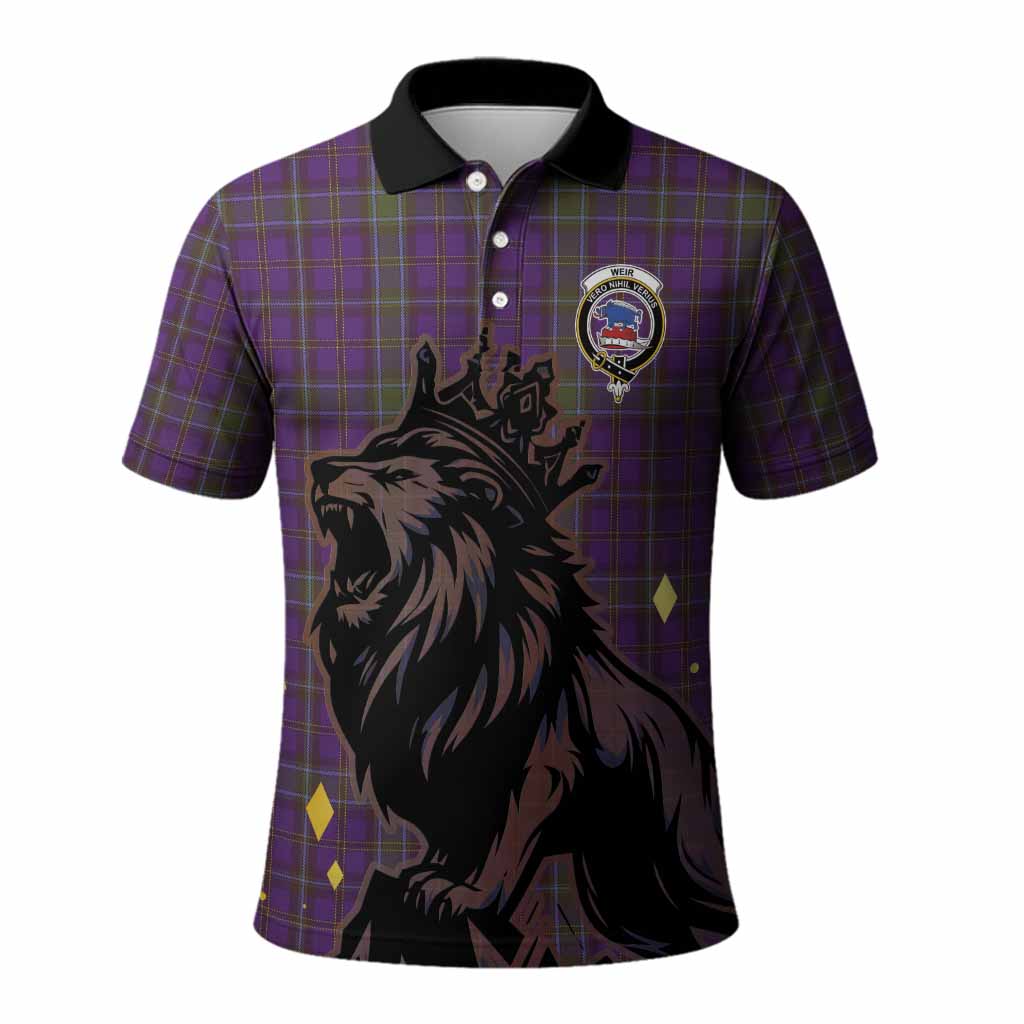 Weir Tartan Family Crest Polo Shirt Crowned Lion Roaring