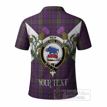 Weir Tartan Family Crest Polo Shirt Scottish Burns Night Thistle Floral