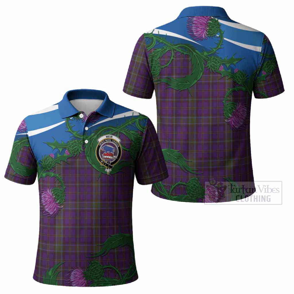 Weir Tartan Family Crest Polo Shirt Thistle in Minimalism