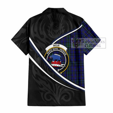Weir Tartan Family Crest Hawaiian Shirt Celtic Scottish Thistle Floral