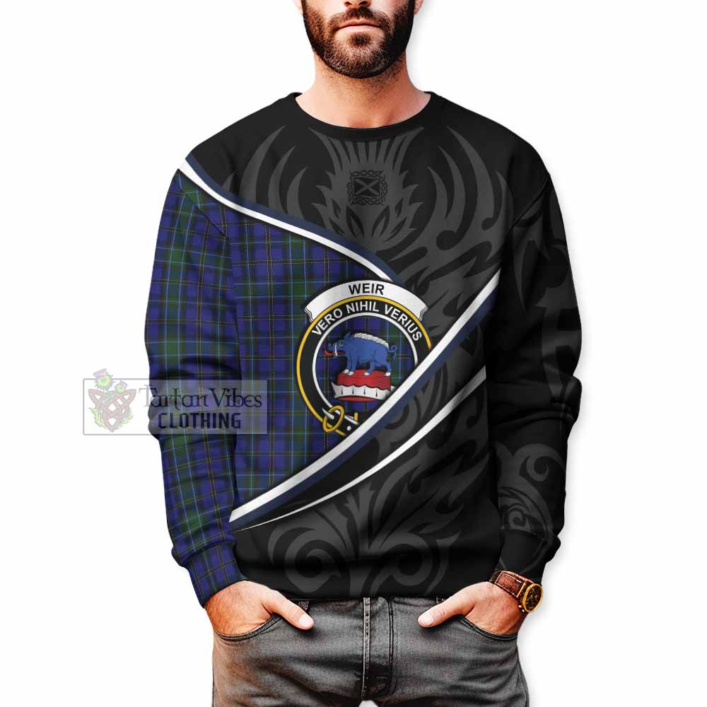Weir Tartan Family Crest Sweatshirt Celtic Scottish Thistle Floral - Tartan Vibes Clothing