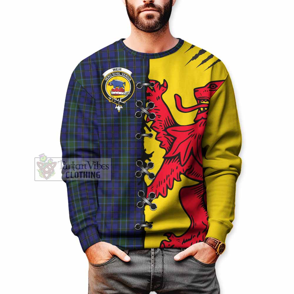 Weir Tartan Family Crest Sweatshirt Lion Rampant Honor - Tartan Vibes Clothing