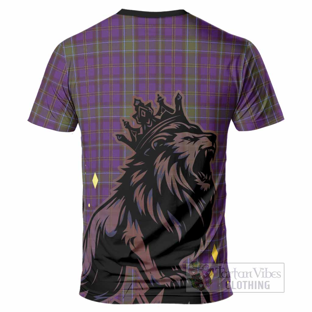 Weir Tartan Family Crest T-Shirt Crowned Lion Roaring