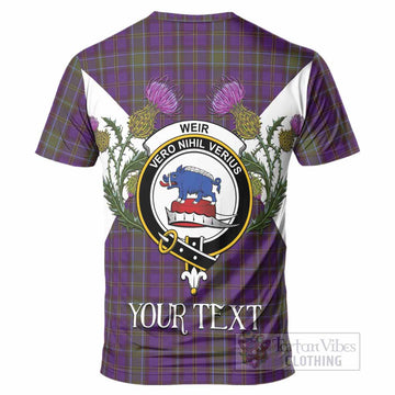 Weir Tartan Family Crest T-Shirt Scottish Burns Night Thistle Floral