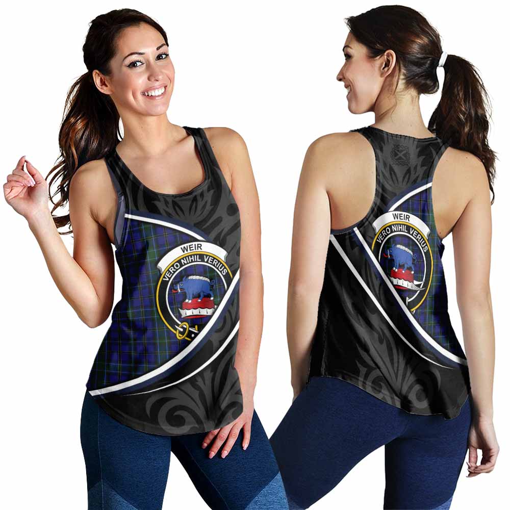 Weir Tartan Family Crest Women Racerback Tanks Celtic Scottish Thistle Floral - Tartan Vibes Clothing