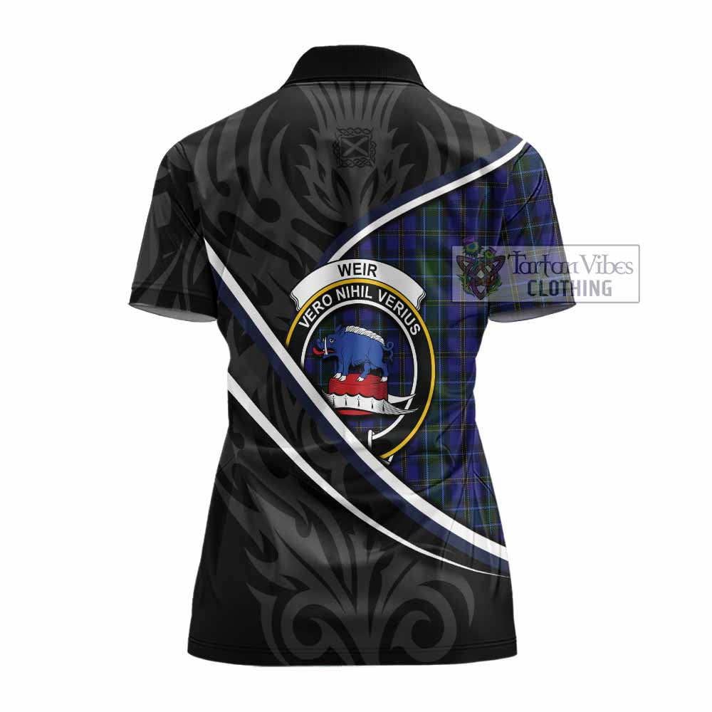 Weir Tartan Family Crest Women's Polo Shirt Celtic Scottish Thistle Floral - Tartan Vibes Clothing