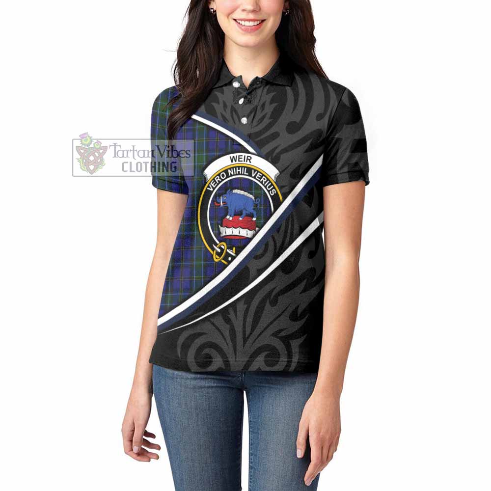 Weir Tartan Family Crest Women's Polo Shirt Celtic Scottish Thistle Floral - Tartan Vibes Clothing