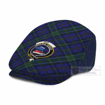Weir Tartan Flat Cap, Jeff Cap Cross Style with Family Crest