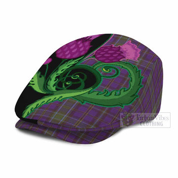 Weir Tartan Flat Cap, Jeff Cap Traditional Scottish Thistle