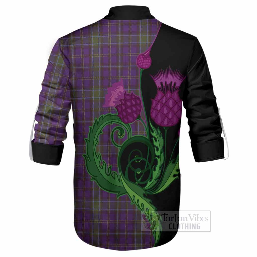 Weir Tartan Ghillie Shirt Traditional Scottish Thistle