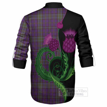 Weir Tartan Ghillie Shirt Traditional Scottish Thistle