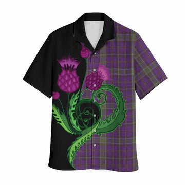 Weir Tartan Hawaiian Shirt Traditional Scottish Thistle