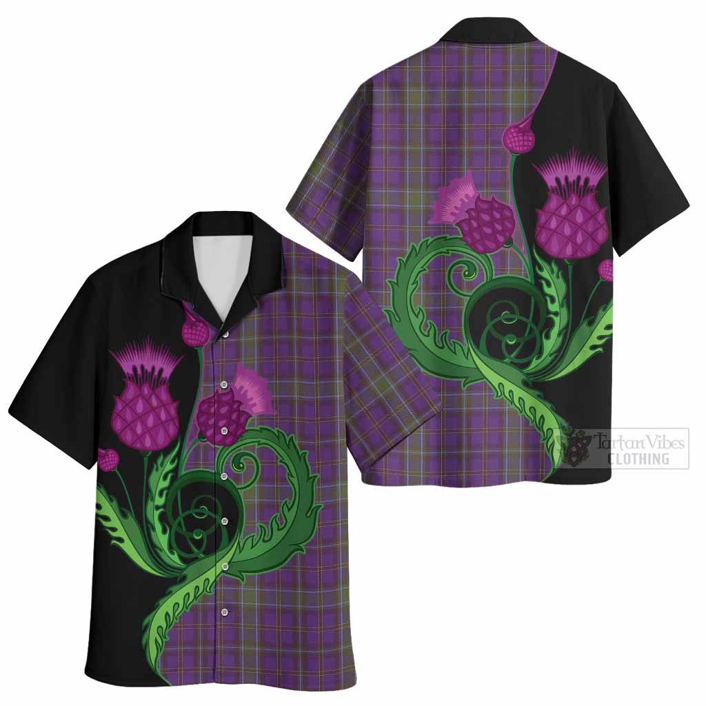 Weir Tartan Hawaiian Shirt Traditional Scottish Thistle