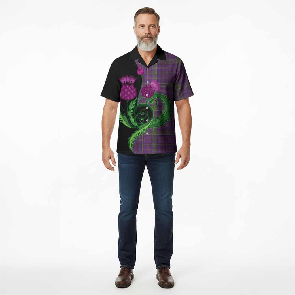 Weir Tartan Hawaiian Shirt Traditional Scottish Thistle