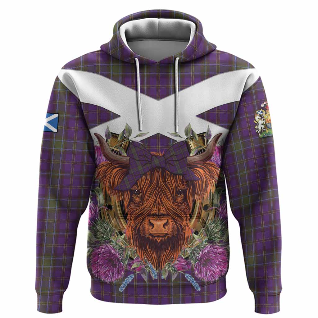 Weir Tartan Hoodie Scottish Thistle Heilan Coo