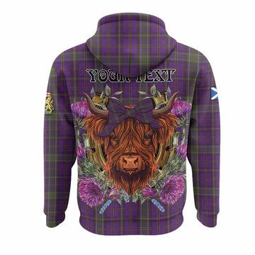 Weir Tartan Hoodie Scottish Thistle Heilan Coo