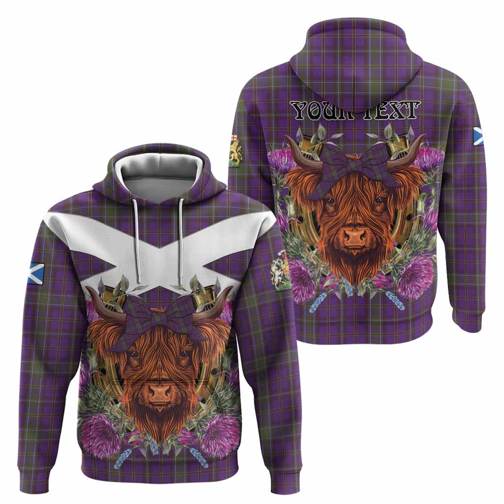 Weir Tartan Hoodie Scottish Thistle Heilan Coo