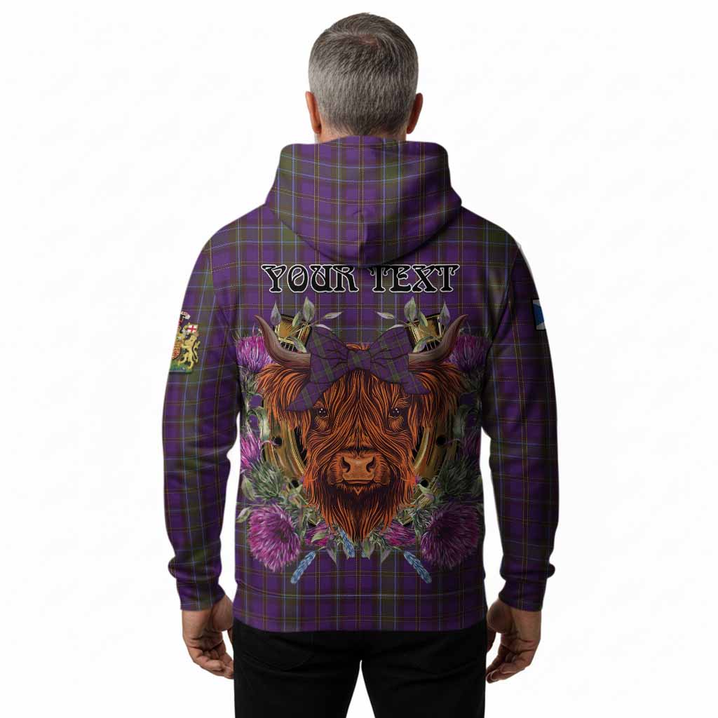 Weir Tartan Hoodie Scottish Thistle Heilan Coo