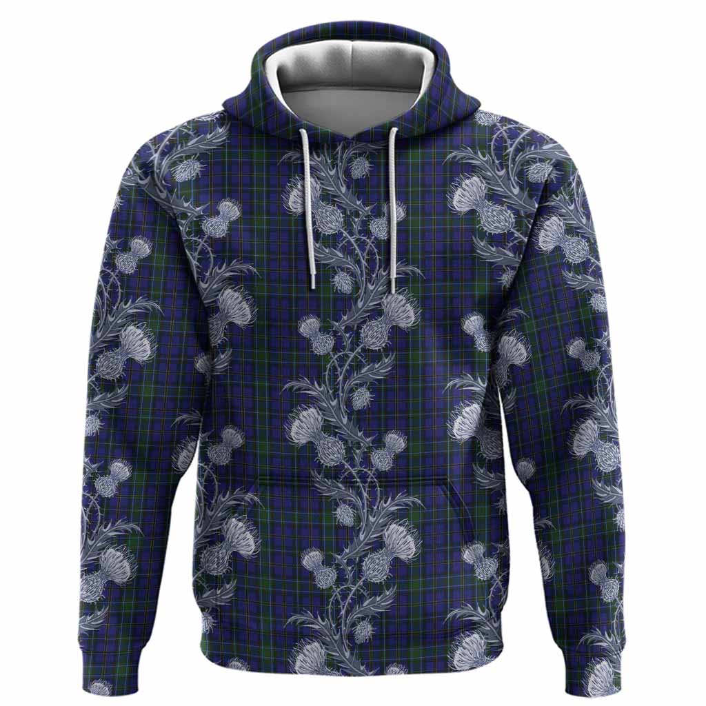 Weir Tartan Hoodie Seamless Scottish Thistle Flowers