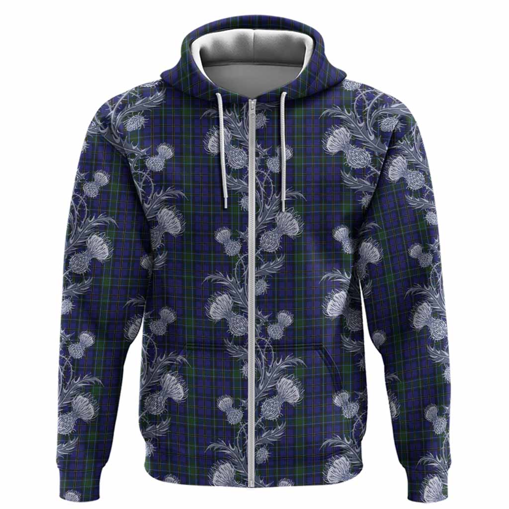 Weir Tartan Hoodie Seamless Scottish Thistle Flowers