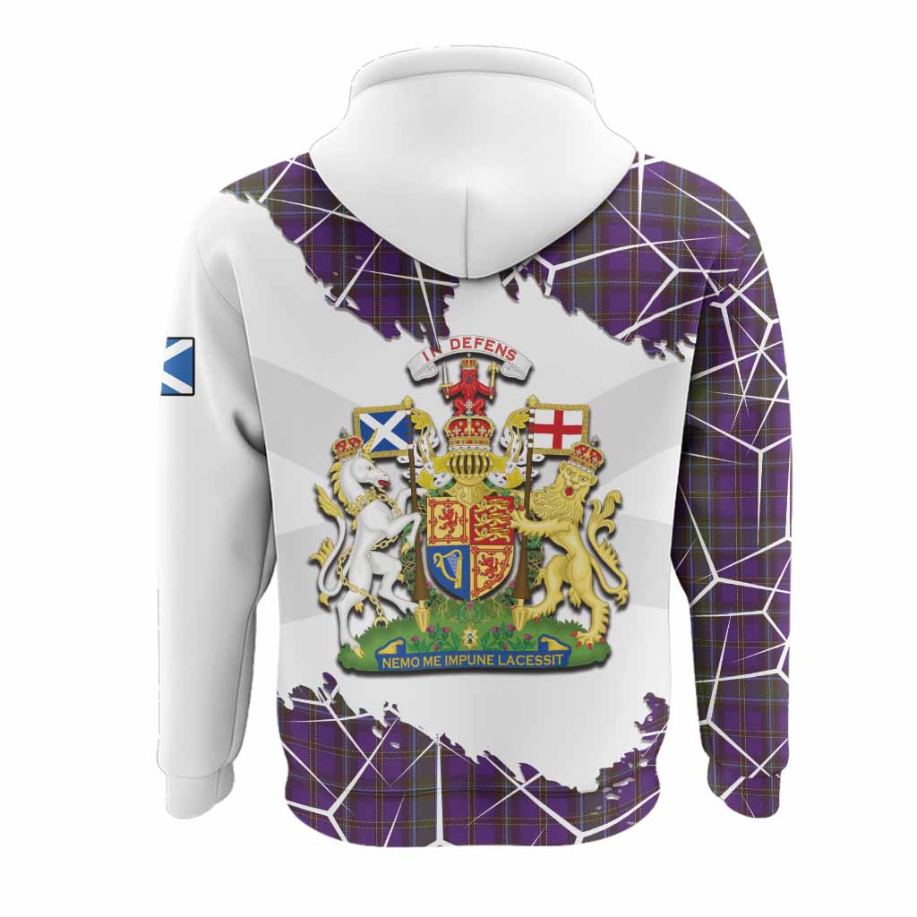 Weir Tartan Hoodie with Family Crest and Lion Rampant Grunge Style