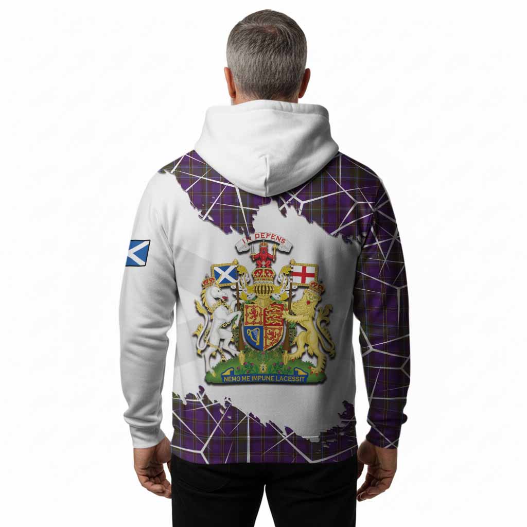 Weir Tartan Hoodie with Family Crest and Lion Rampant Grunge Style