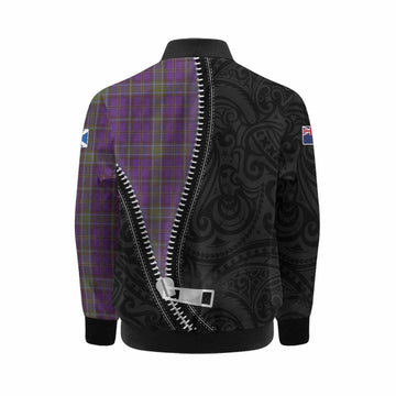 Weir Tartan Kid Bomber Jacket New Zealand Pattern Unique Zipper Stylized
