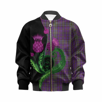Weir Tartan Kid Bomber Jacket Traditional Scottish Thistle