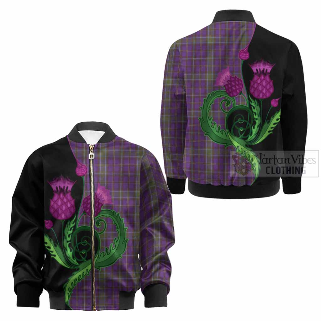 Weir Tartan Kid Bomber Jacket Traditional Scottish Thistle