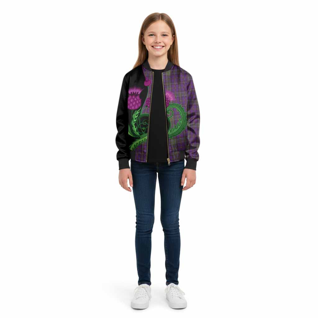 Weir Tartan Kid Bomber Jacket Traditional Scottish Thistle