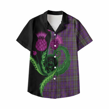 Weir Tartan Kid Hawaiian Shirt Traditional Scottish Thistle