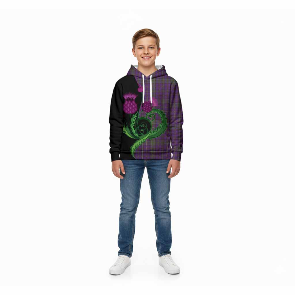 Weir Tartan Kid Hoodie Traditional Scottish Thistle