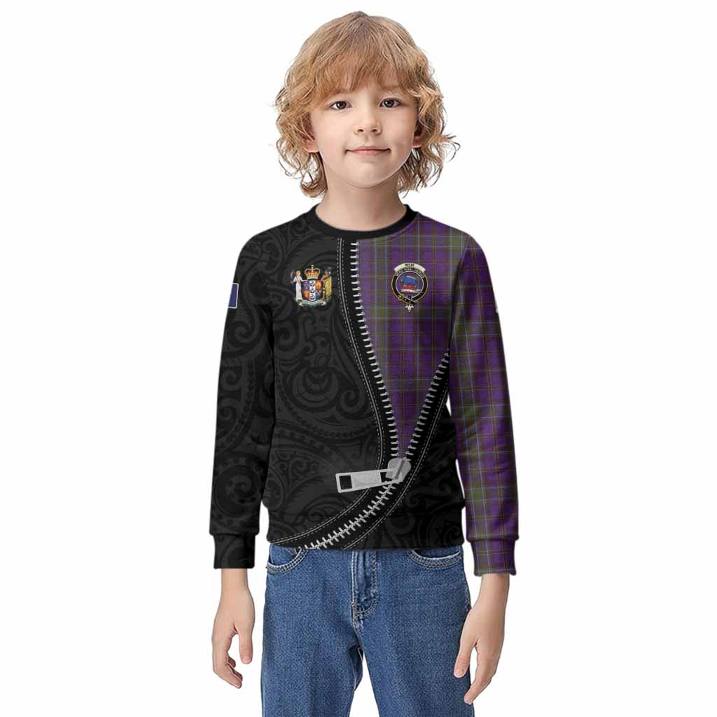 Weir Tartan Kid Knitted Sweatshirt New Zealand Pattern Unique Zipper Stylized