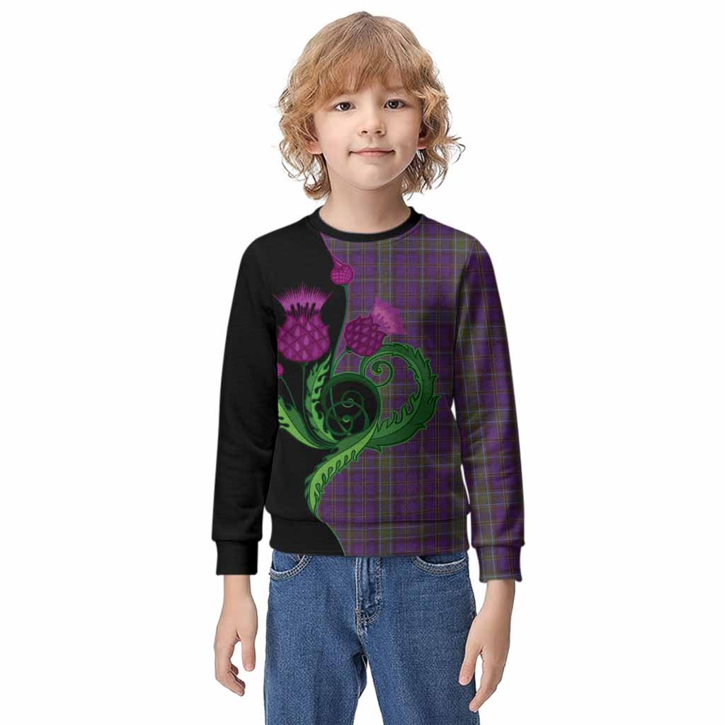 Weir Tartan Kid Knitted Sweatshirt Traditional Scottish Thistle