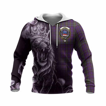 Weir Tartan Knitted Hoodie Roaring Lion Heritage