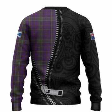 Weir Tartan Knitted Sweater New Zealand Pattern Unique Zipper Stylized