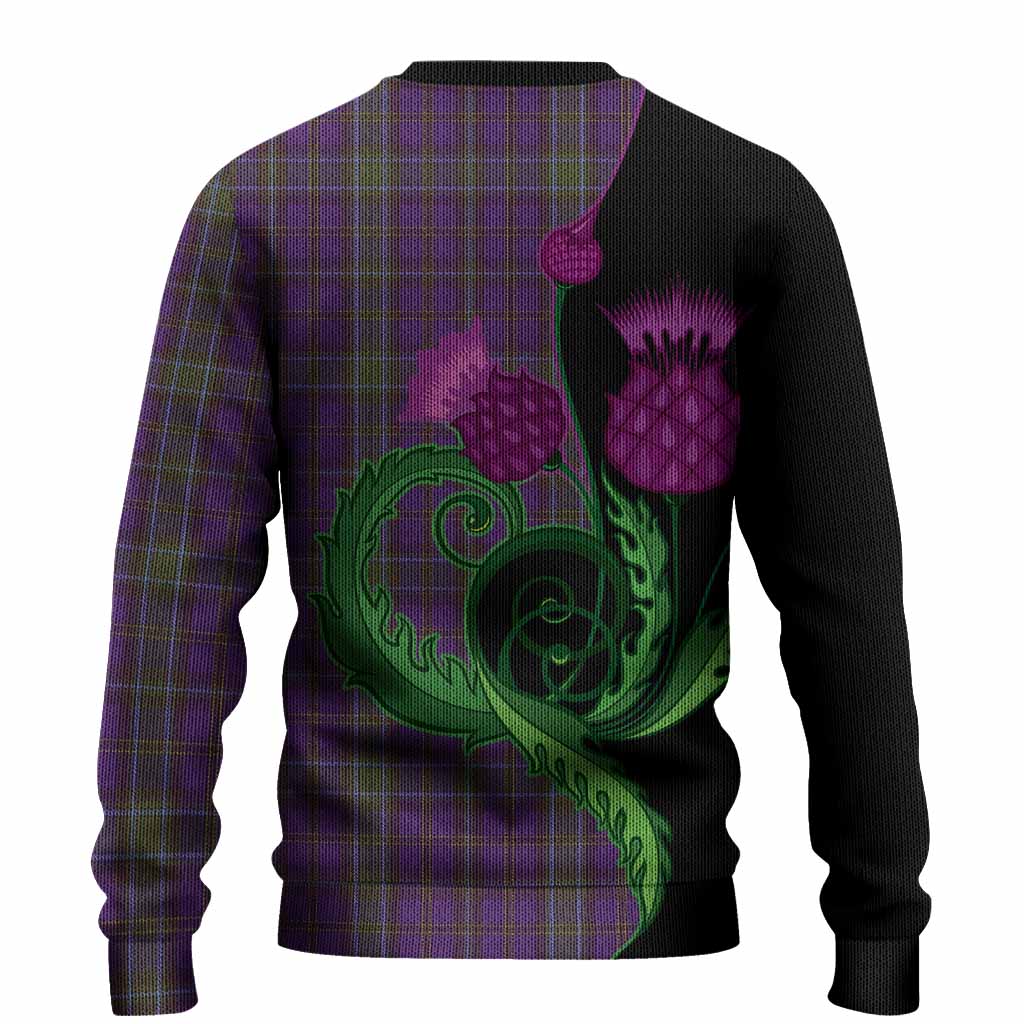 Weir Tartan Knitted Sweater Traditional Scottish Thistle