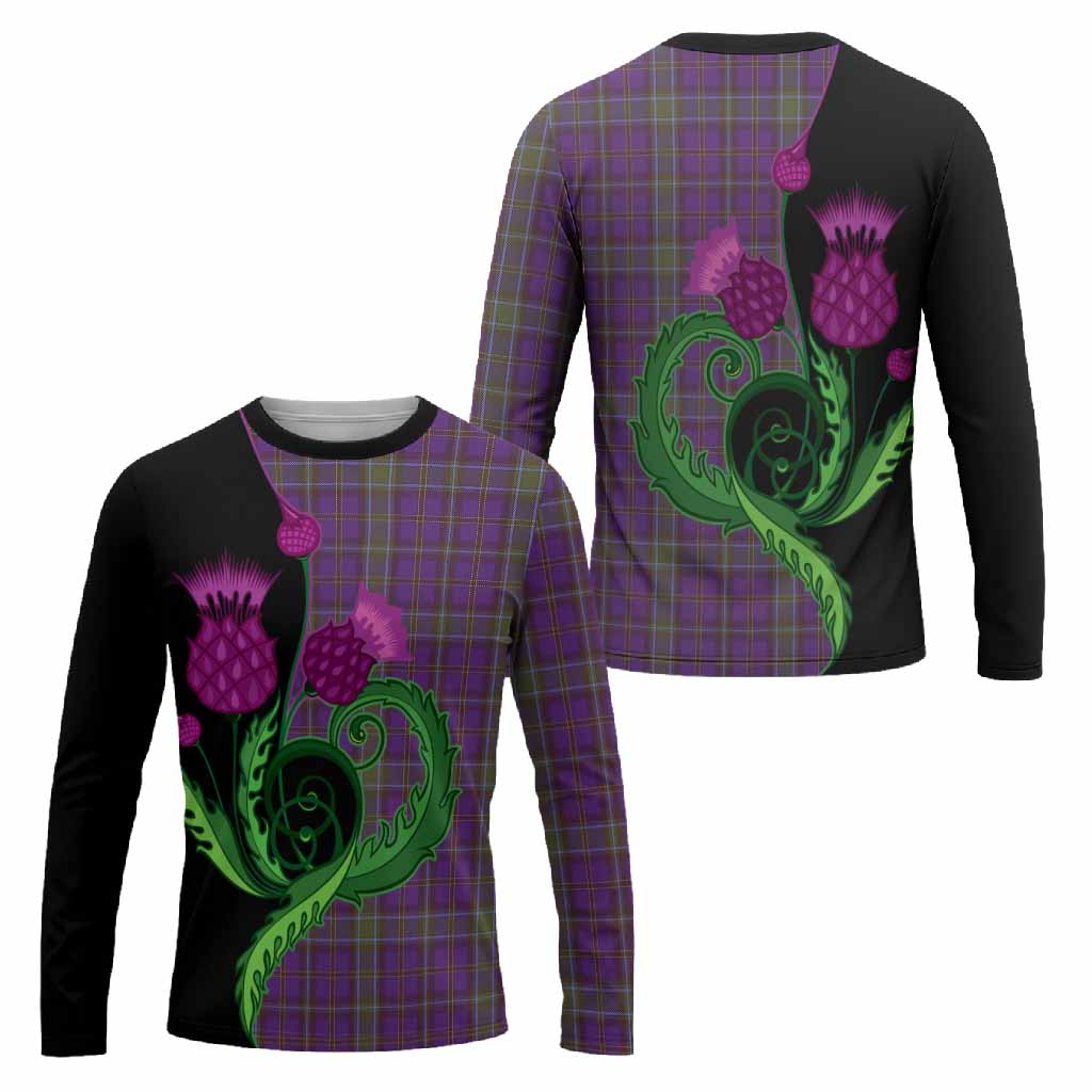 Weir Tartan Long Sleeve T-Shirt Traditional Scottish Thistle